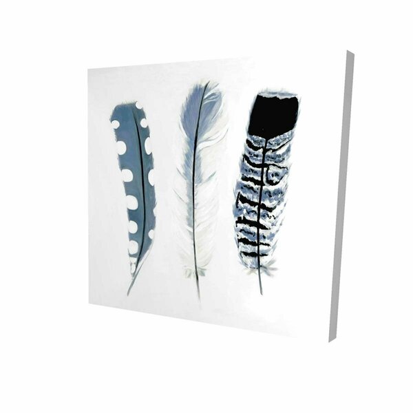 Fondo 16 x 16 in. Delicate Blue Feathers-Print on Canvas FO2793474